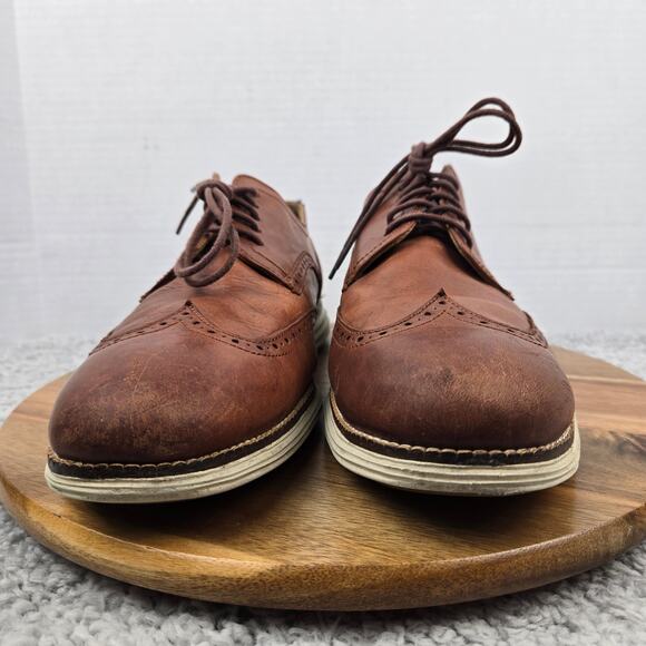 Cole Haan Mens 12M OriginalGrand Woodbury Brown Wingtip Brogue Casual Oxford - Picture 4 of 12